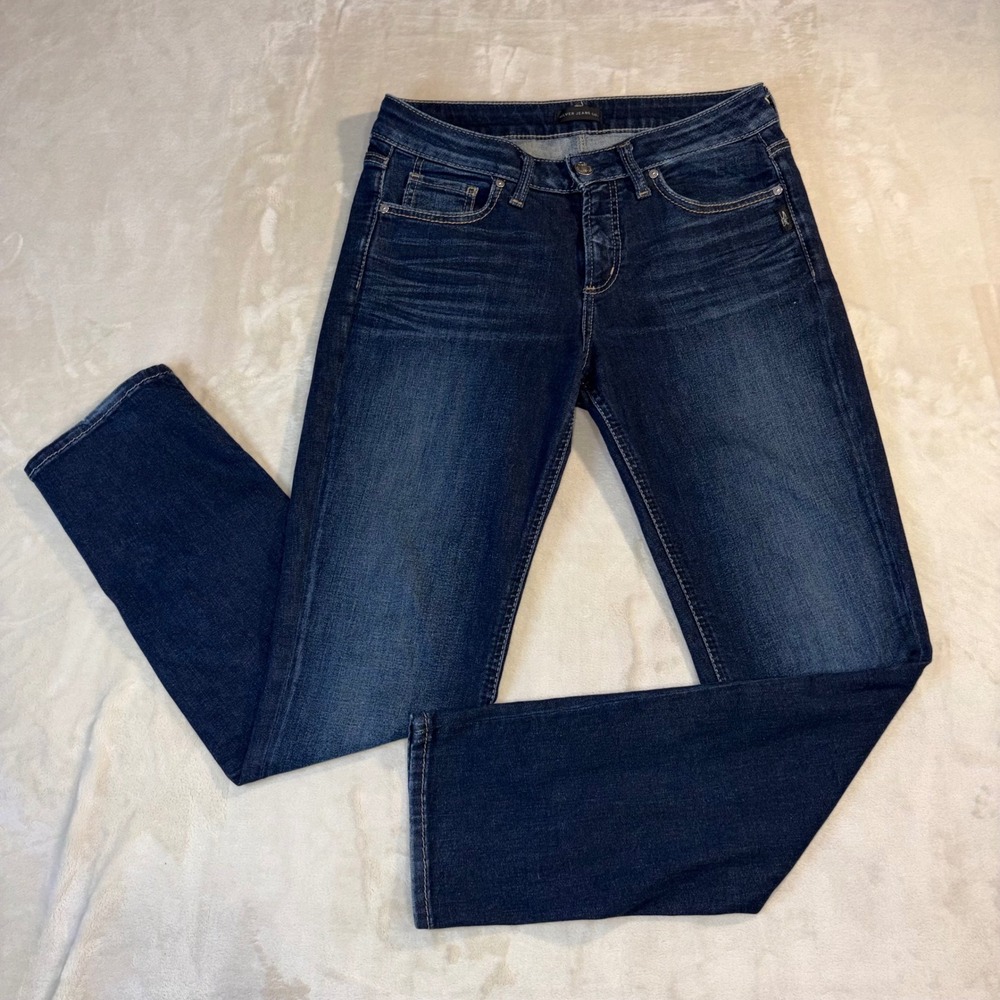 Silver Jeans Co Suki Straight Leg Dark Wash Indigo Denim Jeans W30 L31